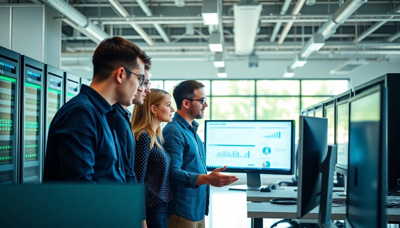 Efficient team delivering managed IT services Lakeland in a modern office setting.