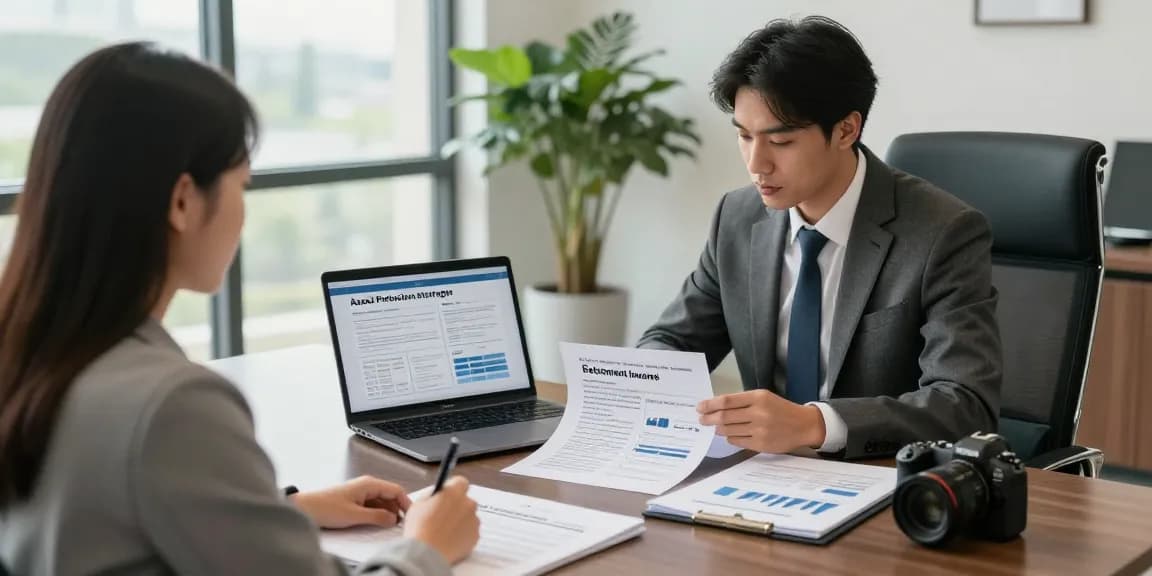 Financial advisor Virginia Beach VA consulting with client in a modern office.