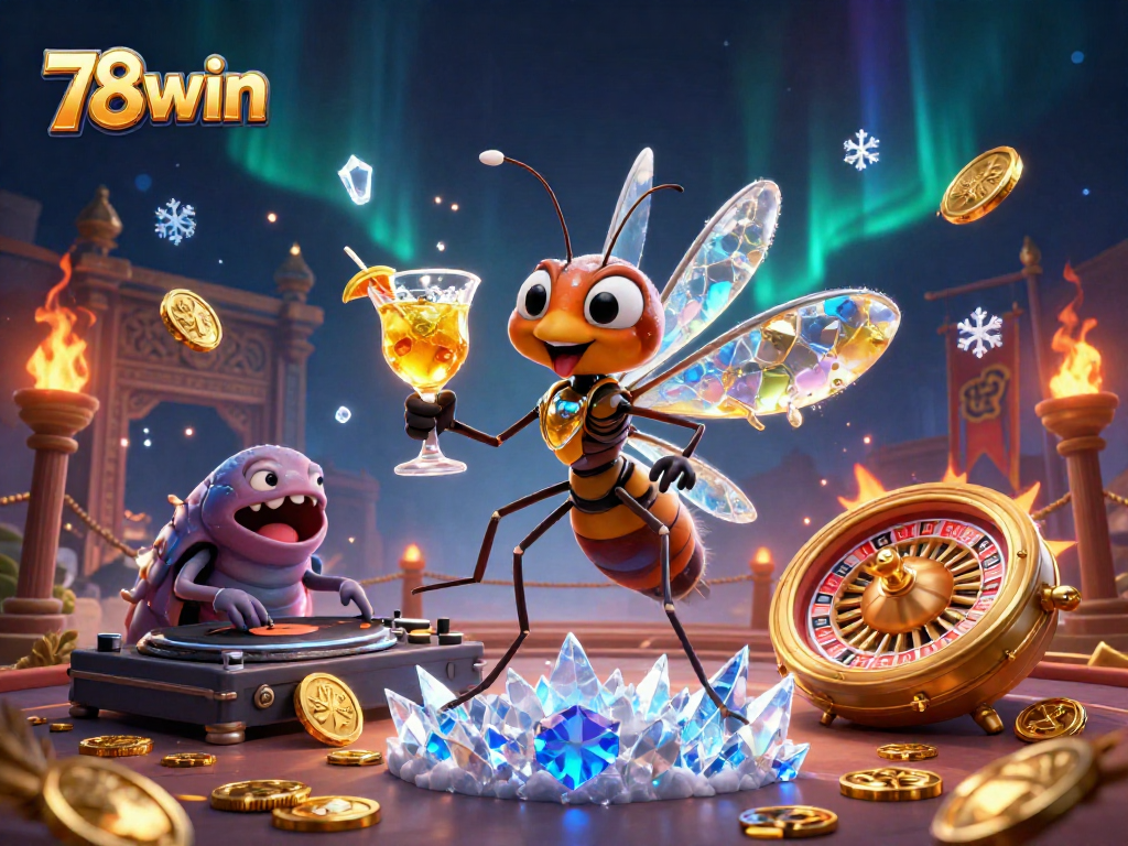 Experience thrilling action at 78win with our dazzling casino scene featuring unique characters and dynamic game elements.