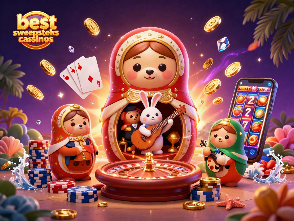 Experience fun and excitement at the best sweepstakes casinos with underground characters and vibrant elements.