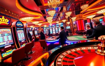 Nổ hũ đổi thưởng vibrant casino scene showing players winning at slot machines and roulette