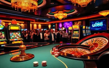 Playing exciting casino games at uu88 with vibrant poker chips and a roulette wheel.