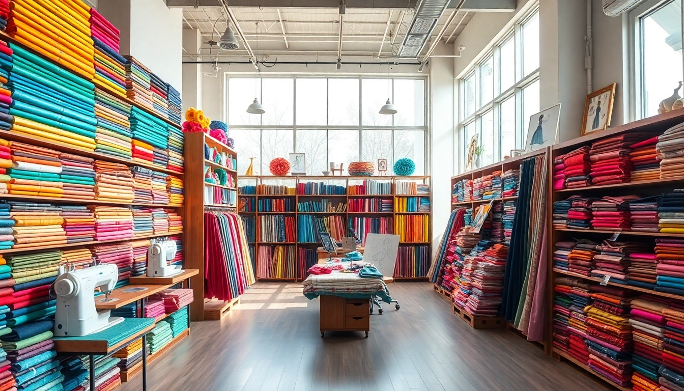Kies stoffen online in een stijlvolle stoffen winkel met kleurrijke stoffen.